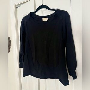 NATION Smocked Black Top